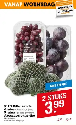 Coop PLUS Pitloze rode druiven, Pruimen of Avocado's ongerijpt aanbieding