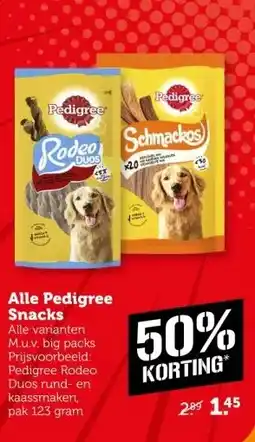 Coop Alle Pedigree Snacks aanbieding