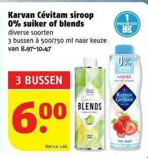 Poiesz Karvan Cévitam Siroop 0% Suiker Of Blends aanbieding