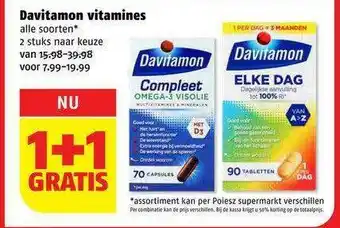 Poiesz Davitamon Vitamines 1+1 Gratis aanbieding