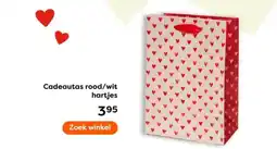 The Read Shop Cadeautas rood/wit hartjes aanbieding