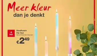 Kik Staafkaars Dip Dye aanbieding