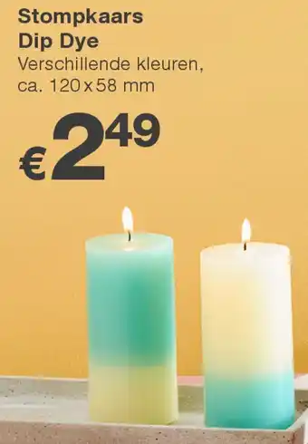 Kik Stompkaars Dip Dye aanbieding