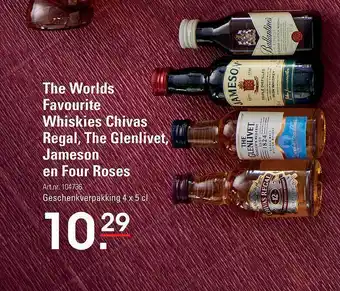 De Kweker The Worlds Favourite Whiskies Chivas Regal, The Glenlivet Jameson En Four Roses Geschenkverpakking aanbieding