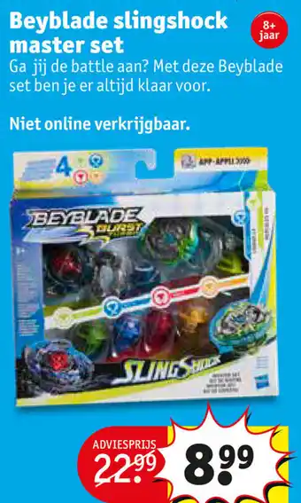 Kruidvat Beyblade Slingshock master set aanbieding