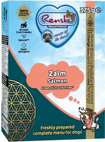 Intratuin Renske natvoer graanvrij vers adult zalm 375 g 12 stuks aanbieding