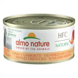 Zooplus 5+1 gratis! Almo Nature Cat HFC 6 x 70g - HFC Natural Tonijn & Garnalen aanbieding