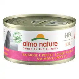 Zooplus 5+1 gratis! Almo Nature Cat HFC 6 x 70g - HFC zalm met kip in gelei aanbieding