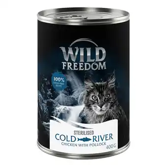 Zooplus 12 x 400 g Wild Freedom Natvoer met 10% korting! - Sterilised Cold River - Kip met Koolvis aanbieding