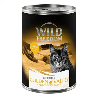 Zooplus 12 x 400 g Wild Freedom Natvoer met 10% korting! - Sterilised: Golden Valley - Konijn & Kip aanbieding