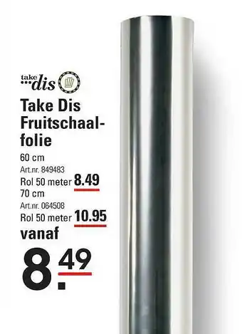 De Kweker Take Dis Fruitschaalfolie aanbieding