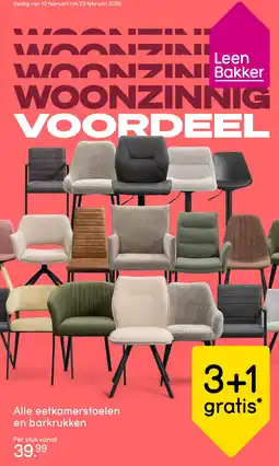 Leen Bakker Alle eetkamerstoelen en barkrukken aanbieding