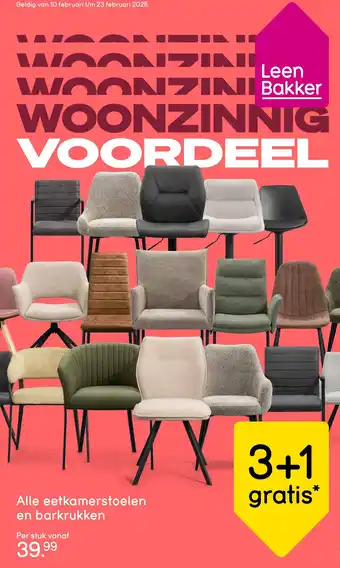 Leen Bakker Alle eetkamerstoelen en barkrukken aanbieding