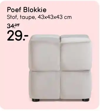 Leen Bakker Poef Blokkie aanbieding