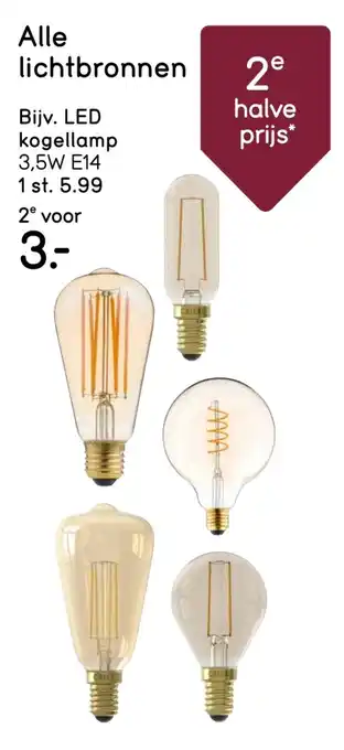 Leen Bakker Alle lichtbronnen aanbieding