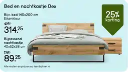 Leen Bakker Bed en nachtkastje Dex aanbieding