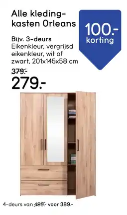 Leen Bakker Alle kledingkasten Orleans aanbieding