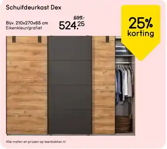 Leen Bakker Schuifdeurkast Dex aanbieding