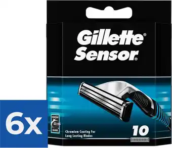 Bol.com Gillette Sensor Scheermesjes Voor Mannen - 10 Navulmesjes - Voordeelverpakking 6 stuks aanbieding