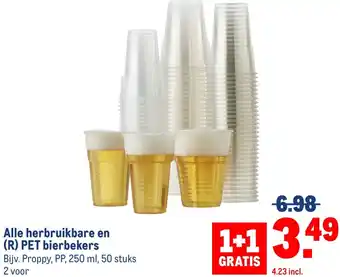 Makro Alle herbruikbare en R PET bierbekers aanbieding