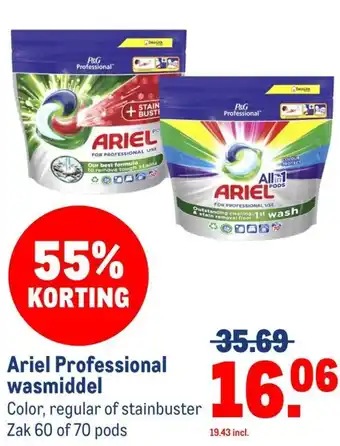 Makro Ariel Professional wasmiddel aanbieding