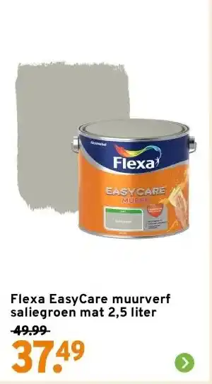 GAMMA Flexa EasyCare muurverf saliegroen mat 2,5 liter aanbieding