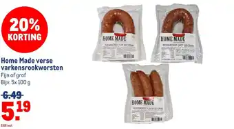 Makro Home Made verse varkensrookworsten aanbieding