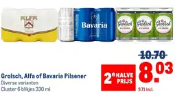 Makro Grolsch, Alfa of Bavaria Pilsener aanbieding