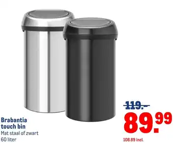 Makro Brabantia touch bin aanbieding