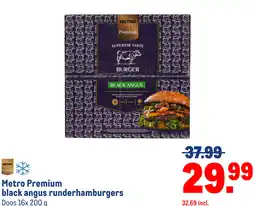 Makro Metro Premium black angus runderhamburgers aanbieding