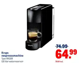 Makro Krups nespressomachine aanbieding