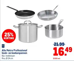 Makro Alle Metro Professional kook en koekenpannen aanbieding