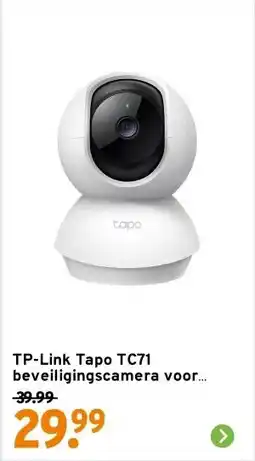 GAMMA TP-Link Tapo TC71 beveiligingscamera voor binnen 2K 3MP bedraad Pan/Tilt aanbieding