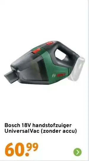 GAMMA Bosch 18V handstofzuiger UniversalVac (zonder accu) aanbieding