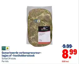 Makro Gemarineerde varkensprocureur lapjes of houthakkerssteak aanbieding