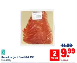 Makro Gerookte fjord forelfilet ASC Folie aanbieding