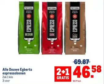 Makro Alle Douwe Egberts espressobonen aanbieding