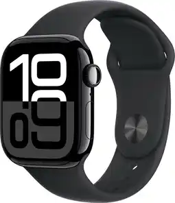 Bol.com Apple Watch Series 10 - Wifi - 42mm - Zwarte Aluminium Case met Zwart Sportbandje - S/M aanbieding