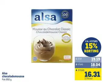 Makro Alsa chocolademousse aanbieding