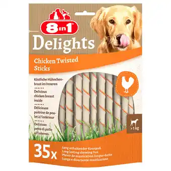 Zooplus 35 Stuks 8in1 Delights Twisted Sticks voor kleine honden kip hondensnacks aanbieding