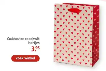 Bruna Cadeautas rood/wit hartjes aanbieding