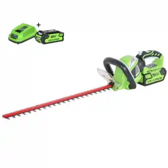 Bol.com GREENWORKS 40V 2.0Ah accu heggenschaar aanbieding