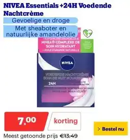 Bol.com NIVEA Essentials +24H Voedende Nachtcrème aanbieding