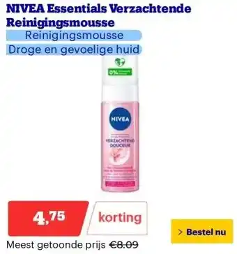 Bol.com NIVEA Essentials Verzachtende Reinigingsmousse aanbieding