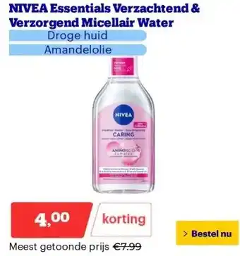 Bol.com NIVEA Essentials Verzachtend & Verzorgend Micellair Water aanbieding