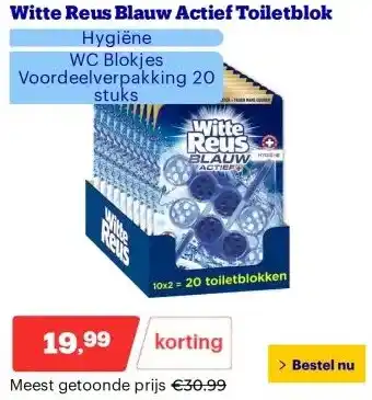 Bol.com Witte Reus Blauw Actief Toiletblok aanbieding