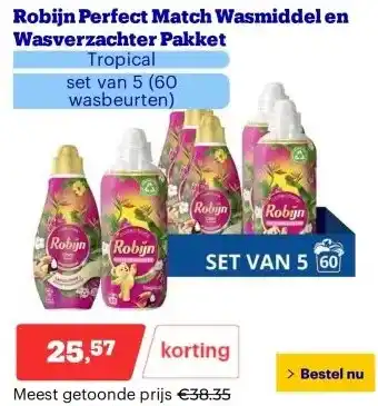 Bol.com Robijn Perfect Match Wasmiddel en Wasverzachter Pakket aanbieding