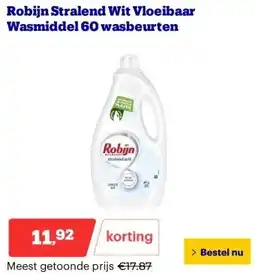 Bol.com Robijn Stralend Wit Vloeibaar Wasmiddel 60 wasbeurten aanbieding