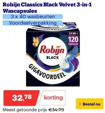 Bol.com Robijn Classics Black Velvet 3-in-1 Wascapsules aanbieding