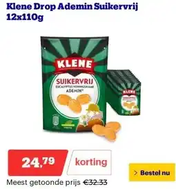 Bol.com Klene Drop Ademin Suikervrij 12x110g aanbieding